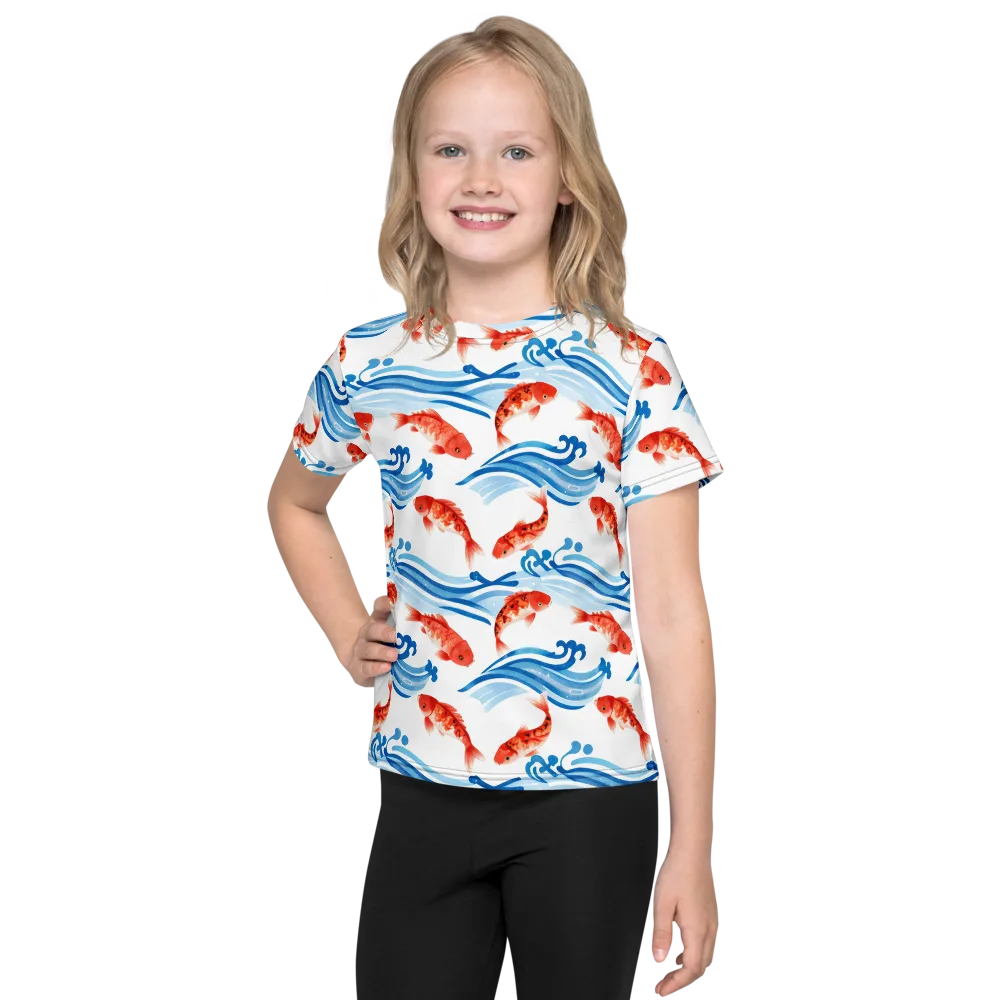 Waves of Fortune on Kids Crew Neck T-Shirt — Front