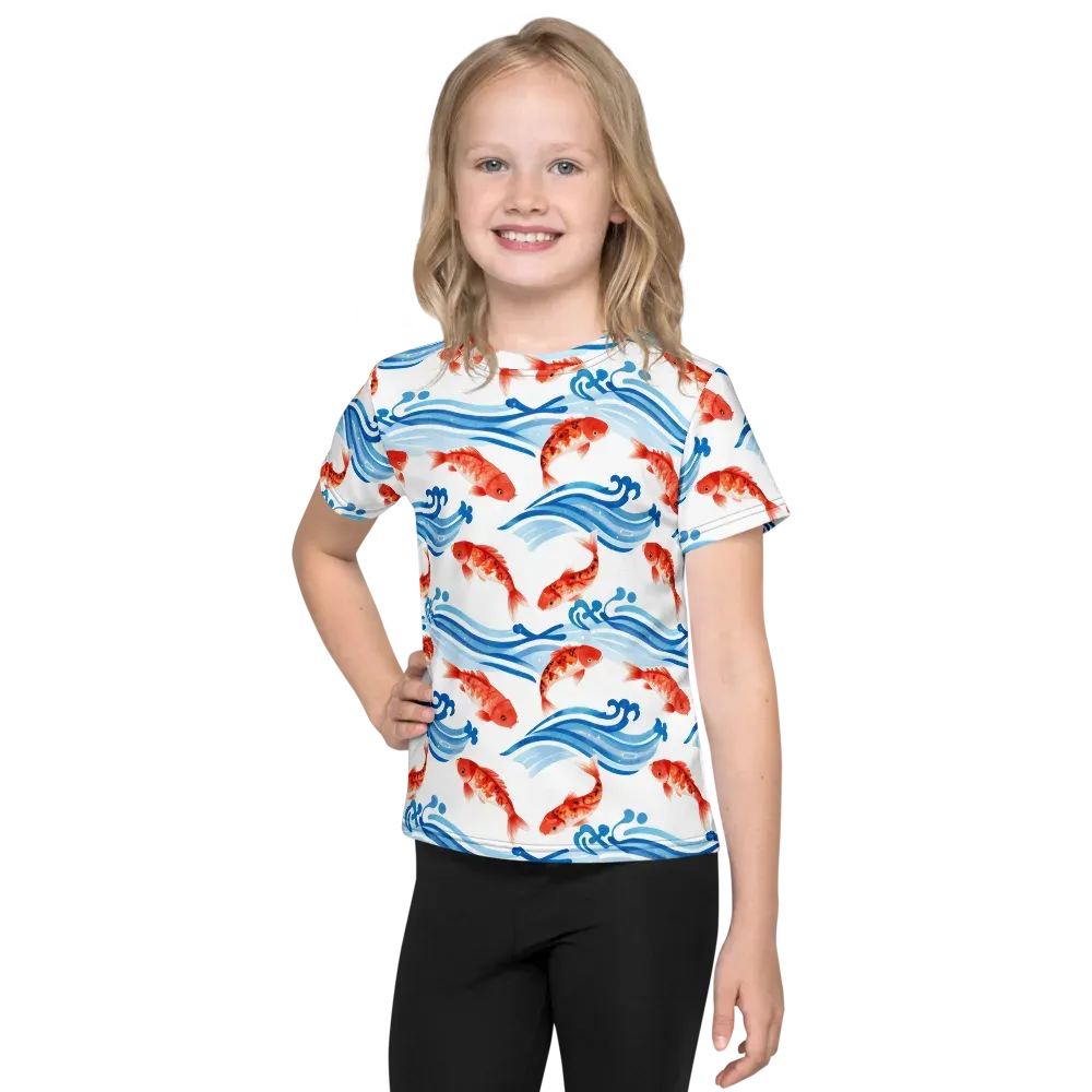 Waves of Fortune on Kids Crew Neck T-Shirt — Front