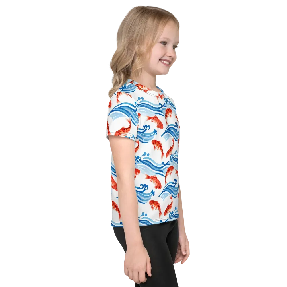 Waves of Fortune on Kids Crew Neck T-Shirt — Right