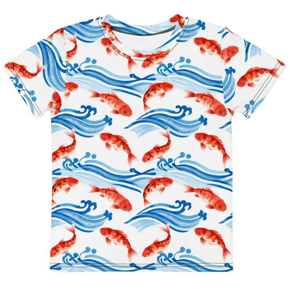 Waves of Fortune on Kids Crew Neck T-Shirt — Front