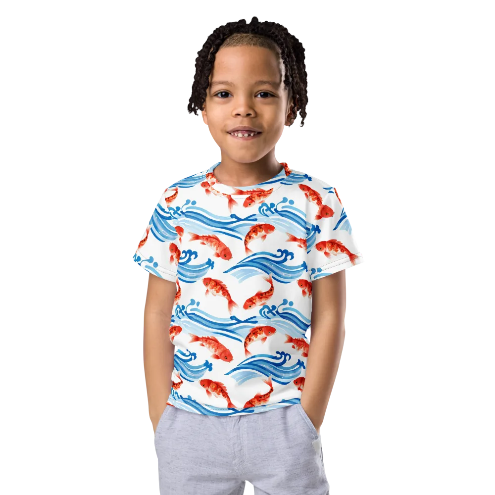Waves of Fortune on Kids Crew Neck T-Shirt — Front