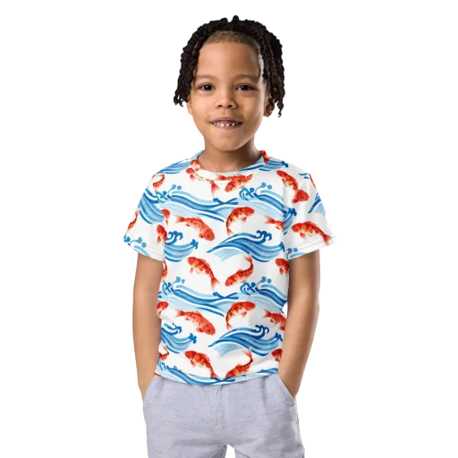 Waves of Fortune on a Kids Crew Neck T-Shirt
