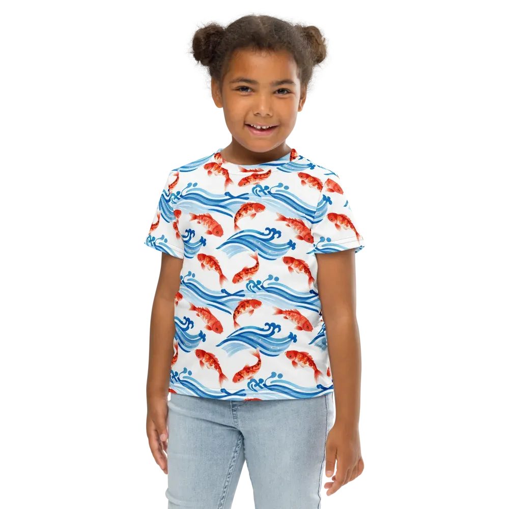 Waves of Fortune on Kids Crew Neck T-Shirt — Front