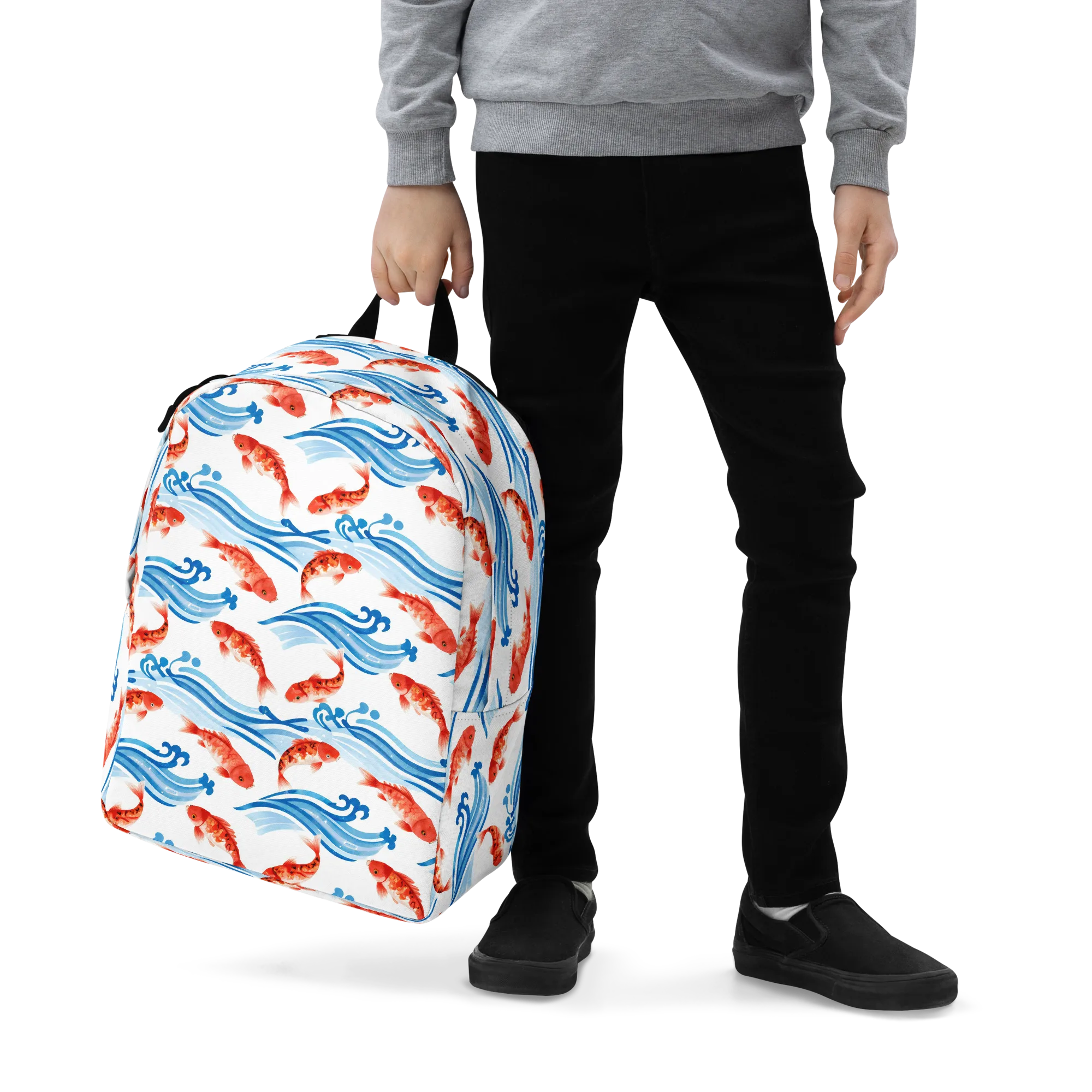 Waves of Fortune on Minimalist Backpack — Zoomed-in