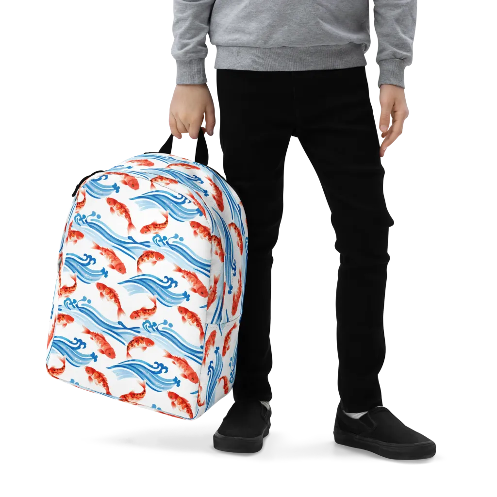 Waves of Fortune on Minimalist Backpack — Zoomed-in