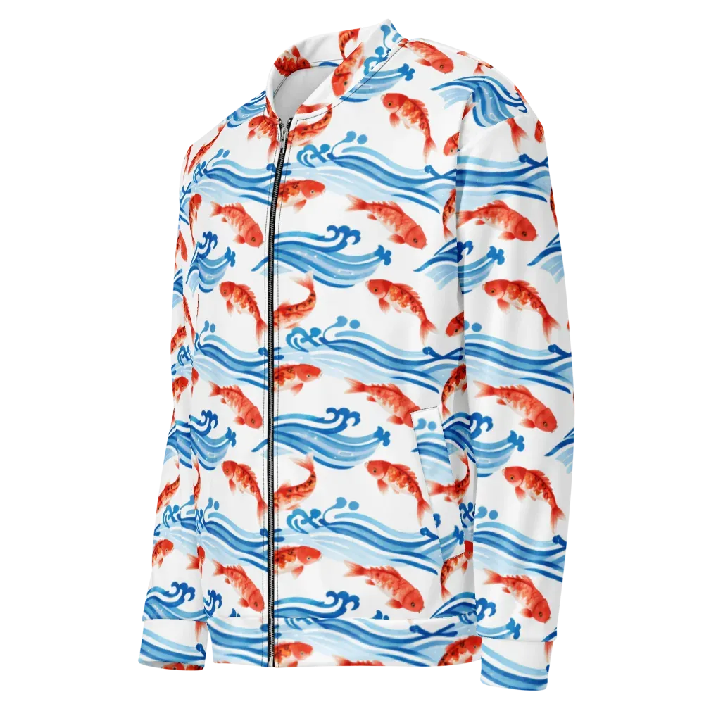 Waves of Fortune on Bomber Jacket — Left Front