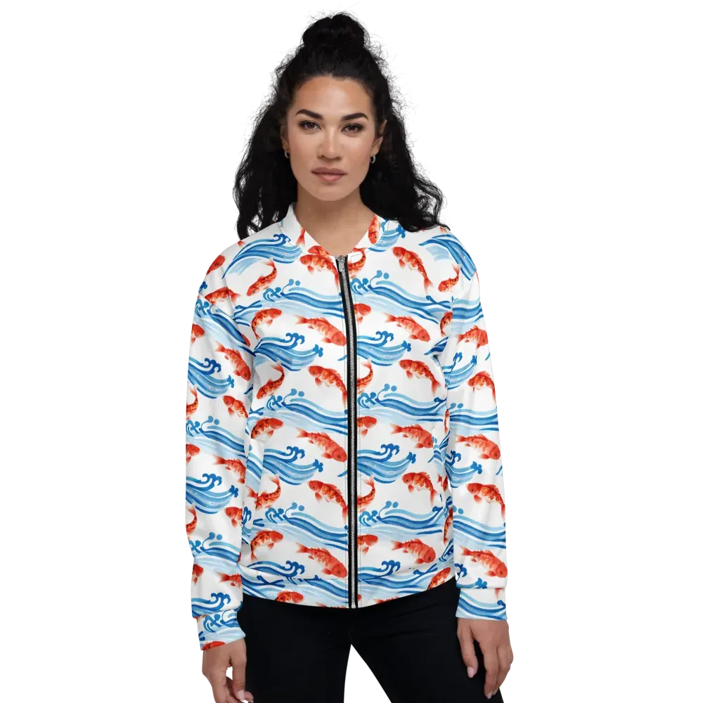 Waves of Fortune on Bomber Jacket — Front