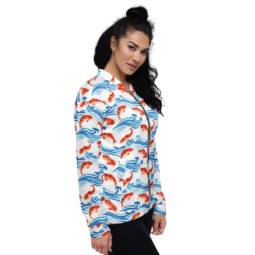 Waves of Fortune on Bomber Jacket — Right