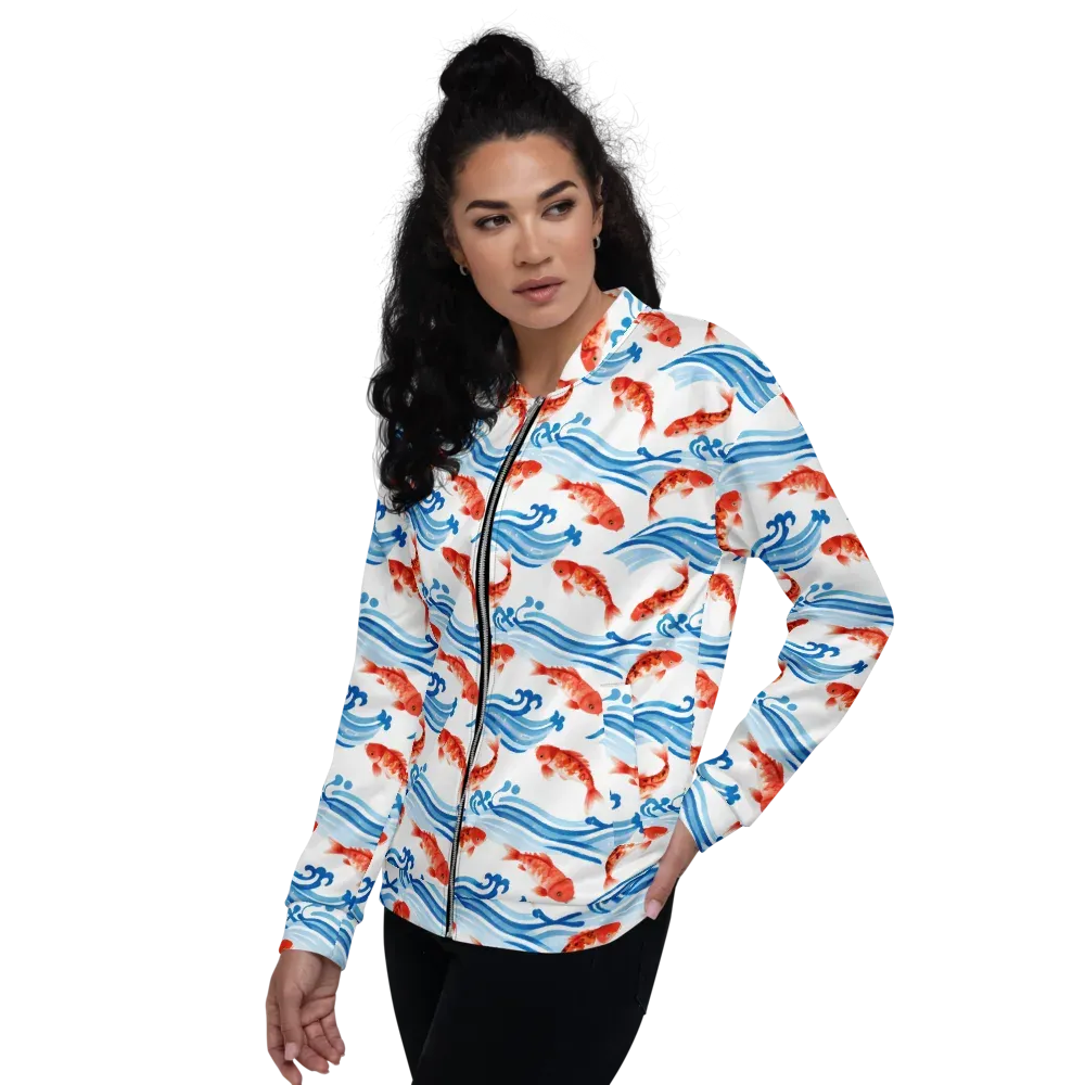 Waves of Fortune on Bomber Jacket — Left