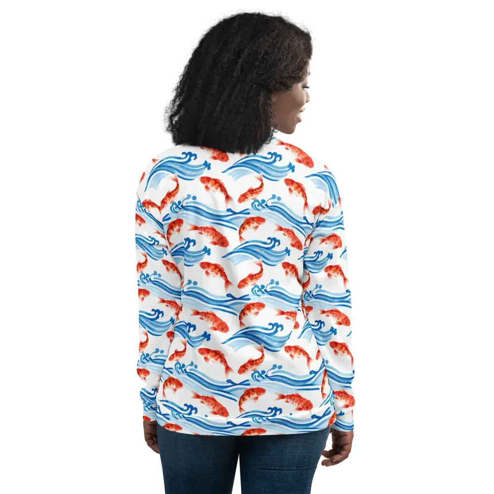 Waves of Fortune on Bomber Jacket — Back