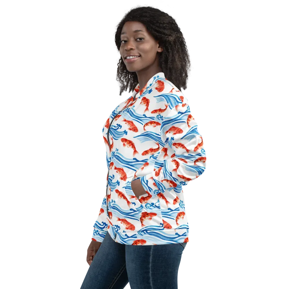 Waves of Fortune on Bomber Jacket — Left