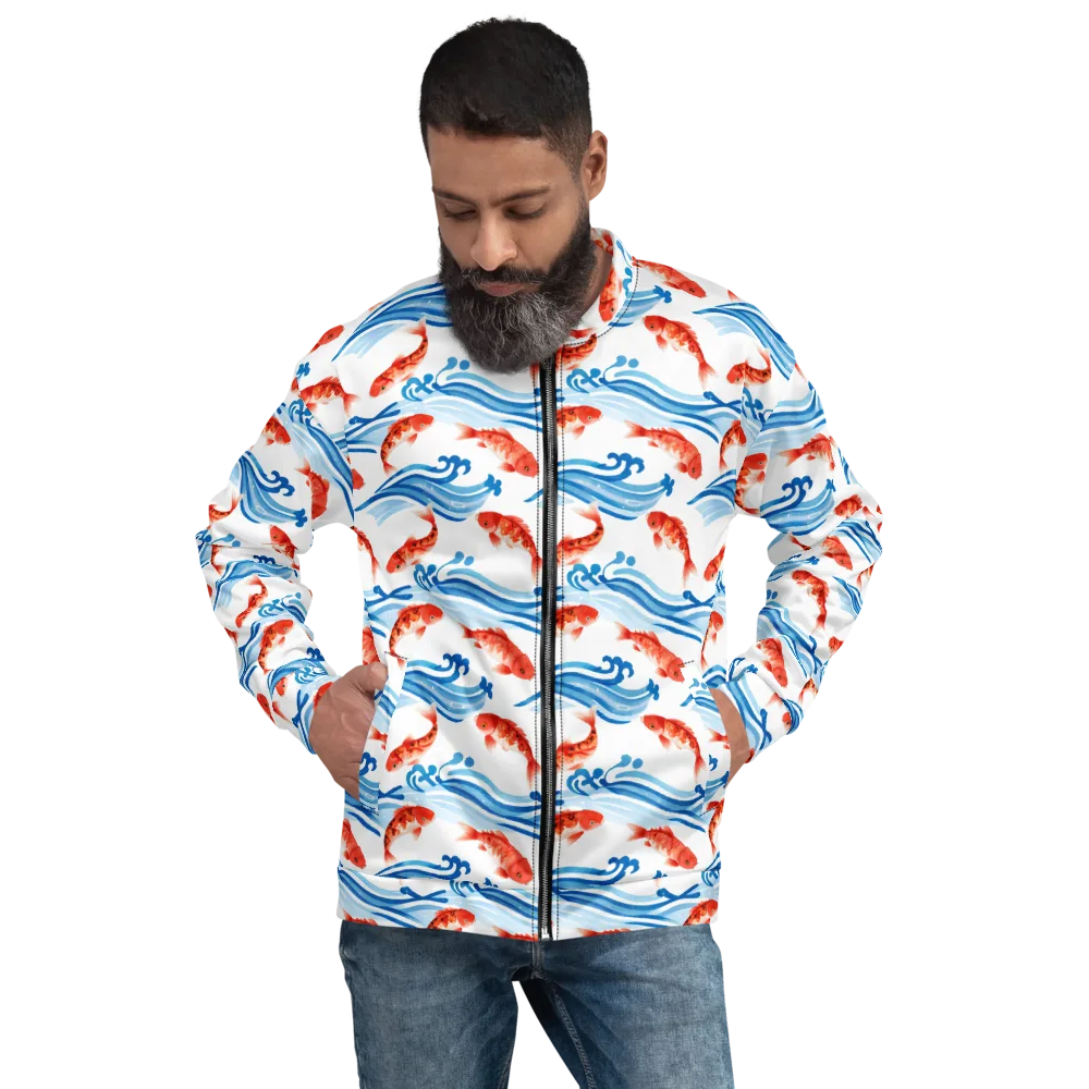 Waves of Fortune on Bomber Jacket — Front