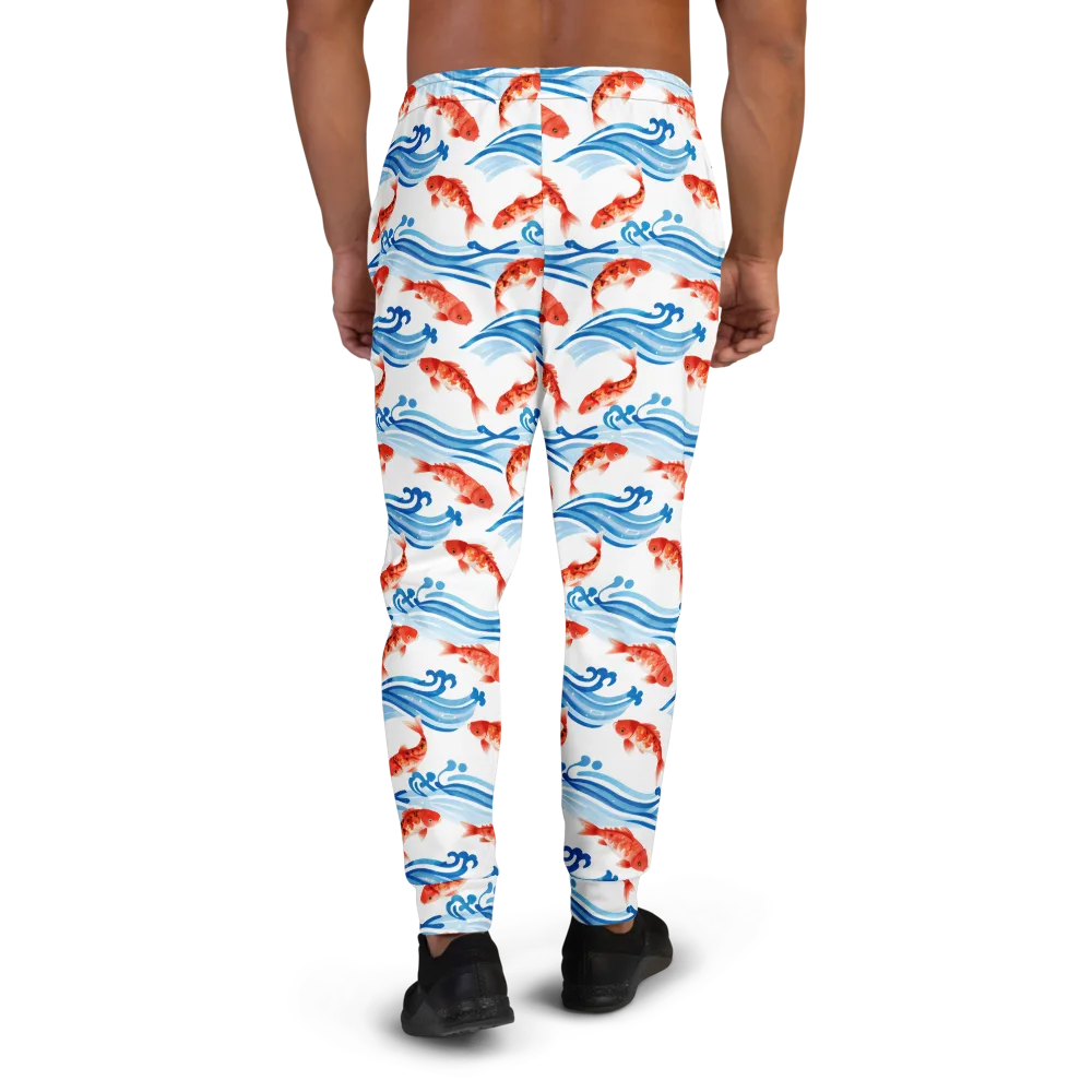 Waves of Fortune on Men's Joggers — Back