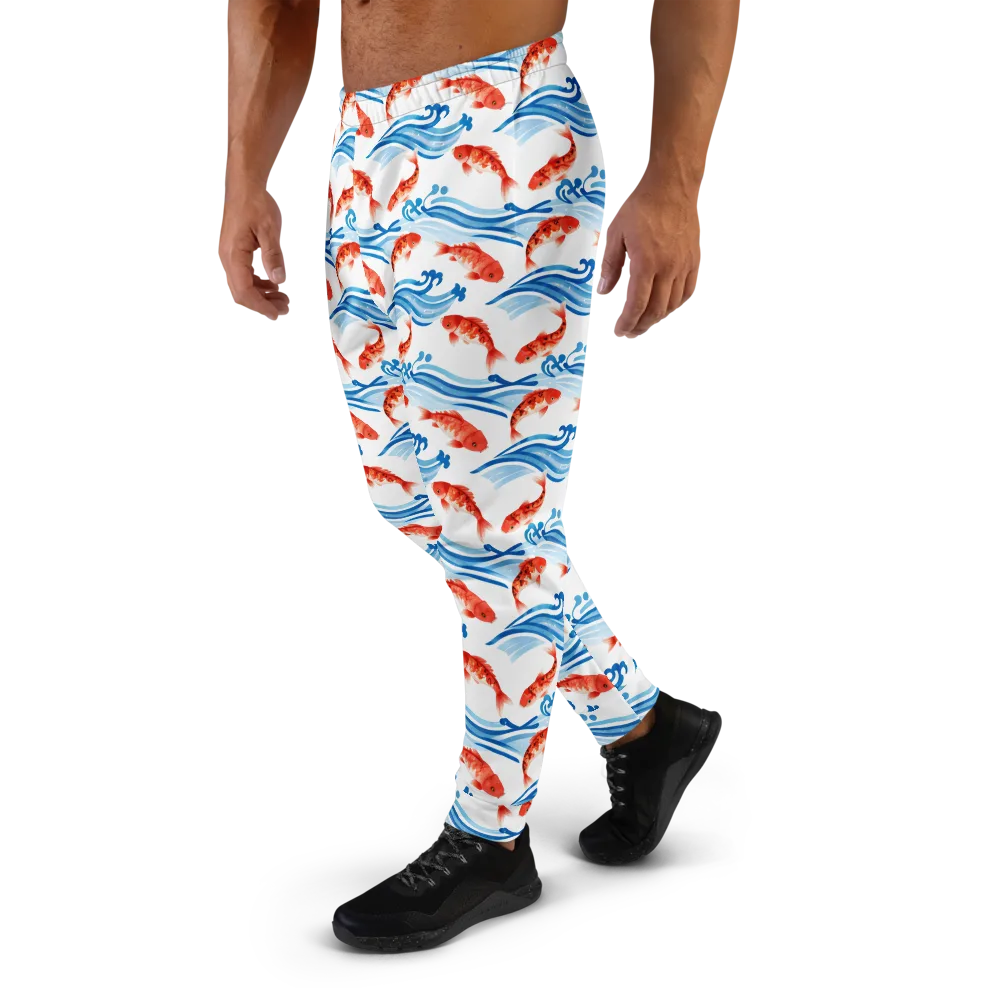Waves of Fortune on Men's Joggers — Left