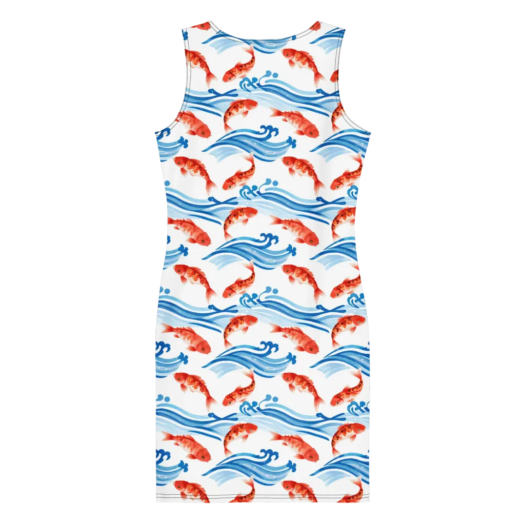 Waves of Fortune on Bodycon Dress — Back