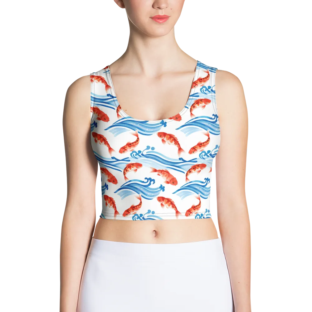 Waves of Fortune on Crop Top — Front