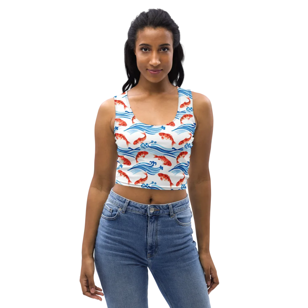Waves of Fortune on Crop Top — Front