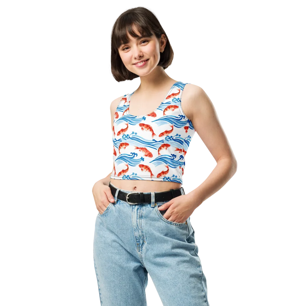 Waves of Fortune on Crop Top — Front
