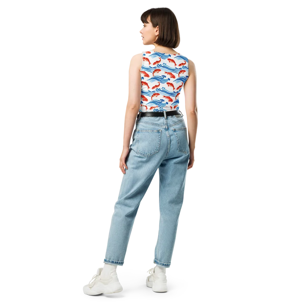 Waves of Fortune on Crop Top — Back