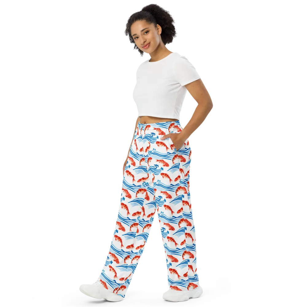 Waves of Fortune on Wide-Leg Pants — Left Front