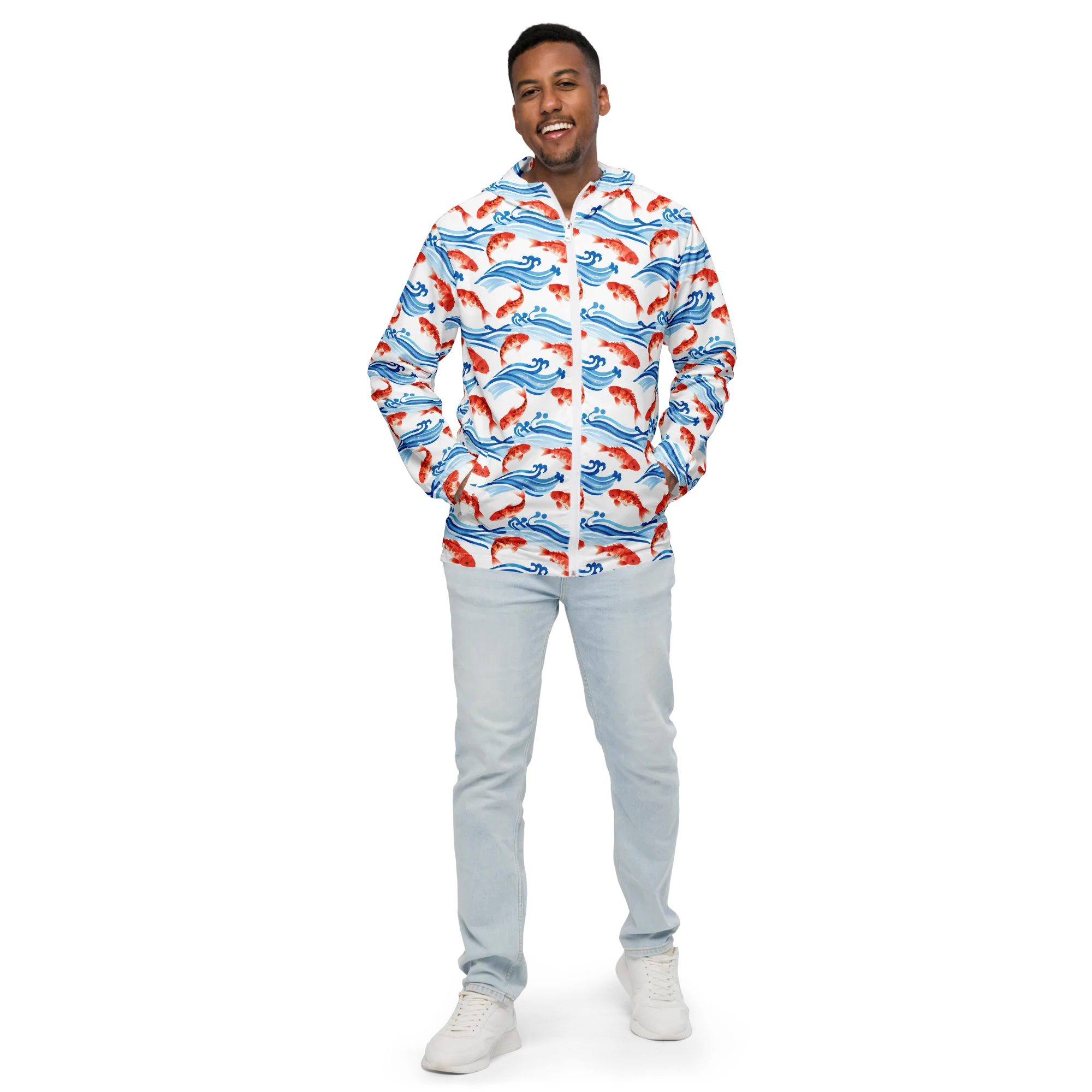 Waves of Fortune on Men's Windbreaker — Front