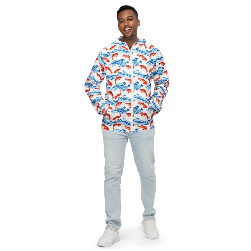 Waves of Fortune on a Men's Windbreaker