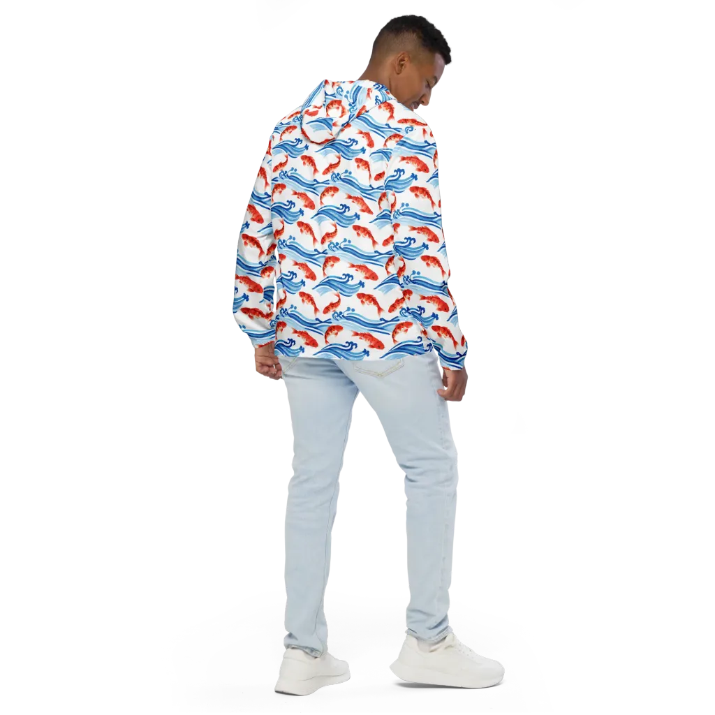Waves of Fortune on Men's Windbreaker — Back