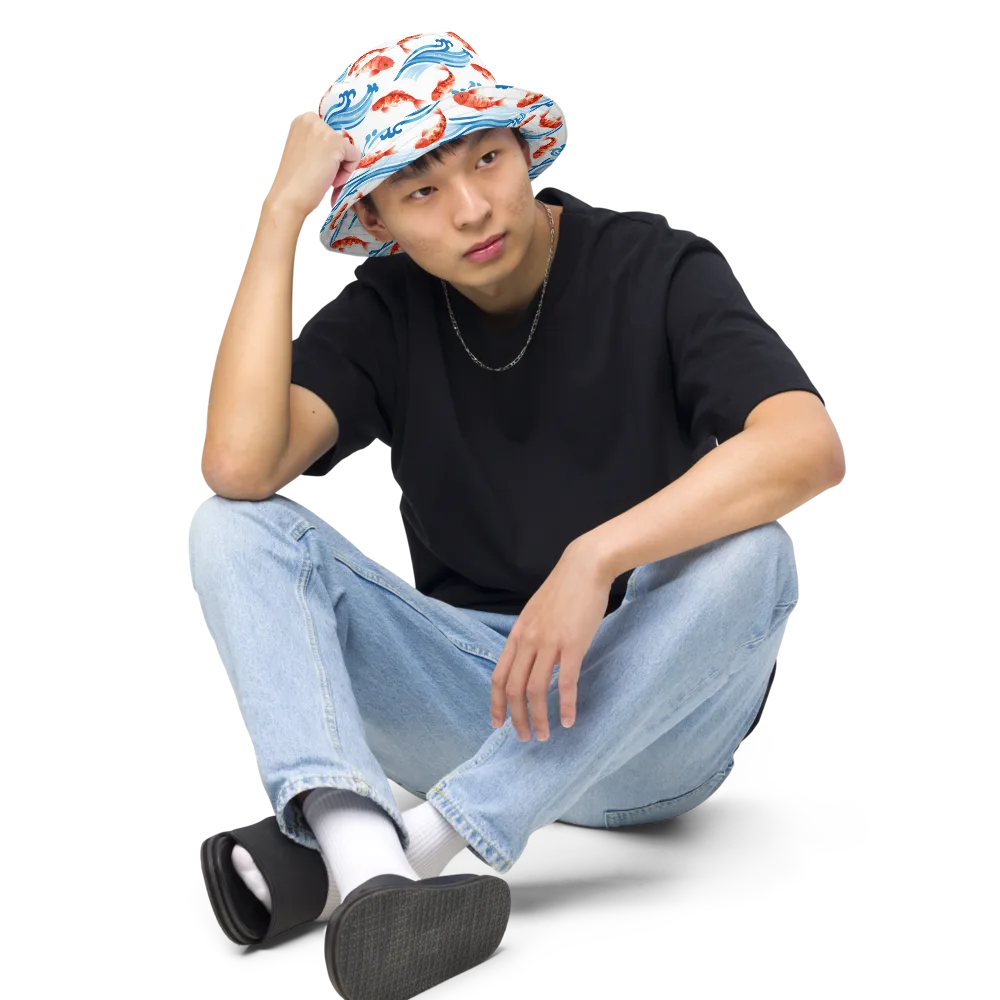 Waves of Fortune on Reversible Bucket Hat — Front 2 Inside