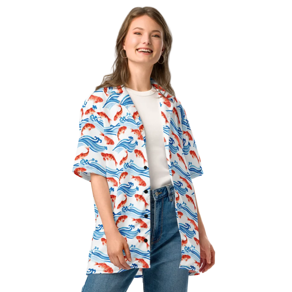 Waves of Fortune on Button Shirt — Front