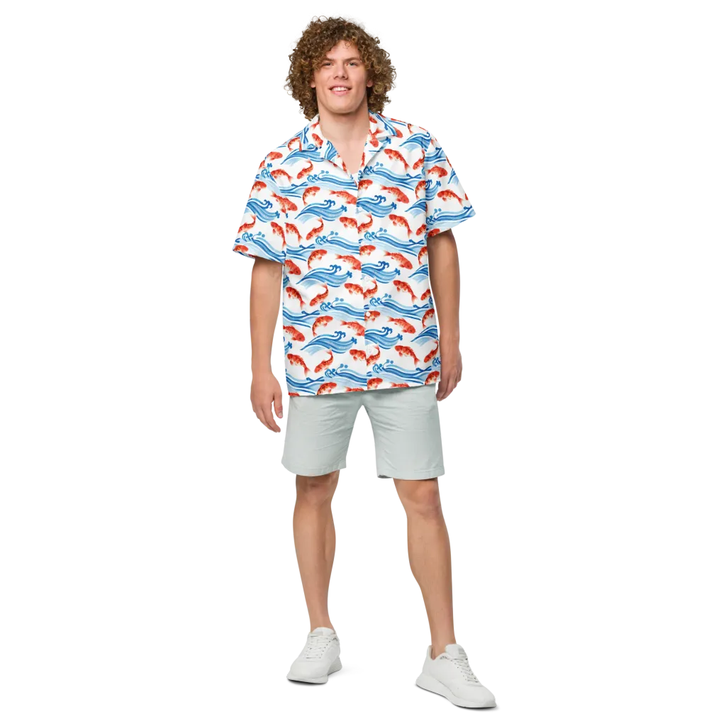 Waves of Fortune on Button Shirt — Front