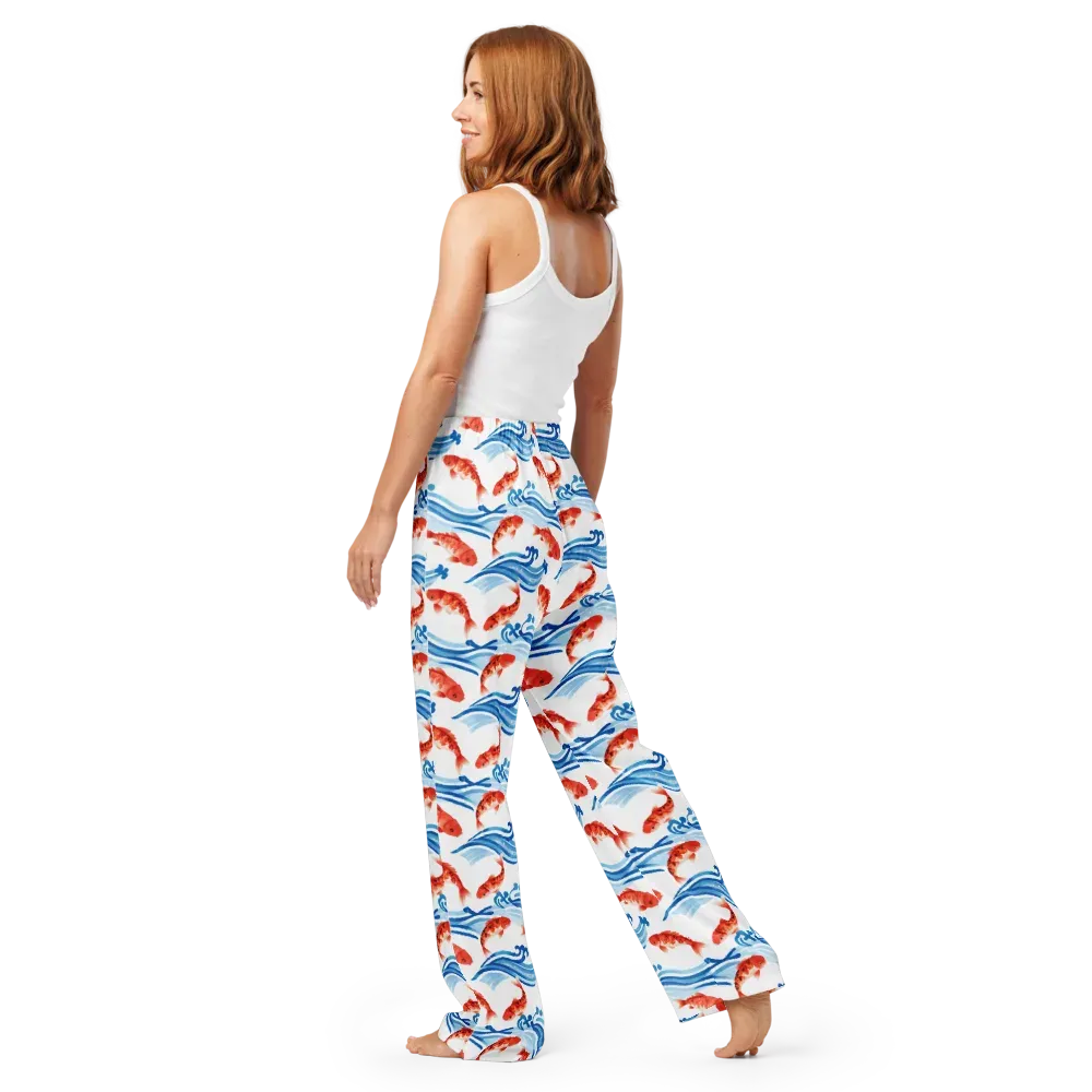 Waves of Fortune on Women's Pajama Pants — Back
