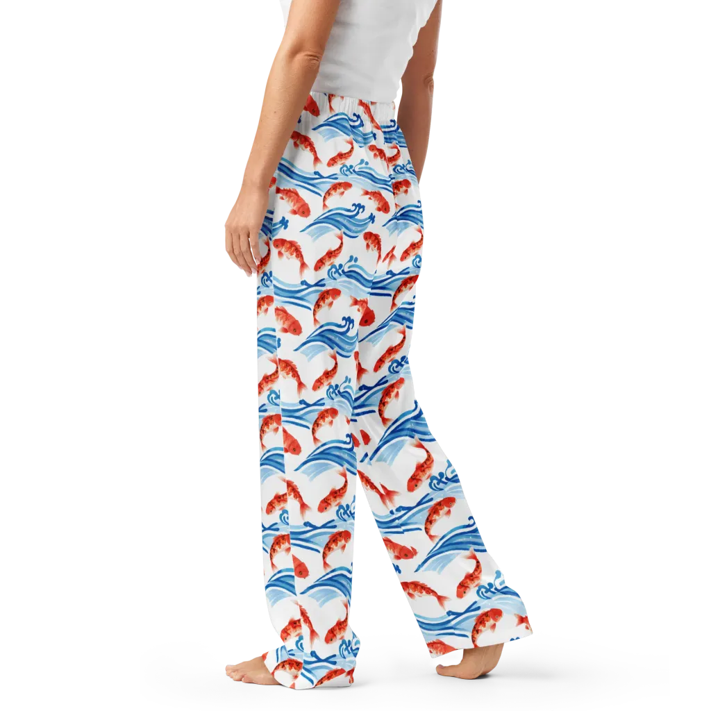Waves of Fortune on Women's Pajama Pants — Left