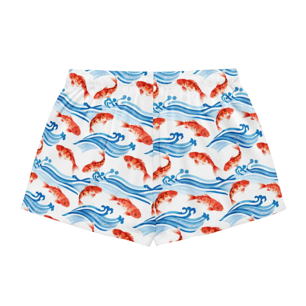 Waves of Fortune on Women's Pajama Shorts — Back