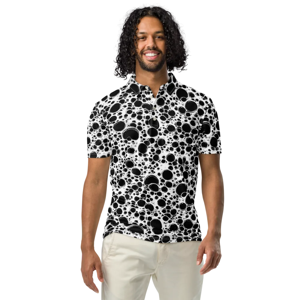 Obsidian Bubble on Men's Slim Fit Polo Shirt — Front