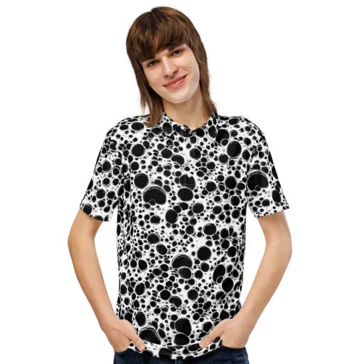 Obsidian Bubble on a Men's Slim Fit Polo Shirt