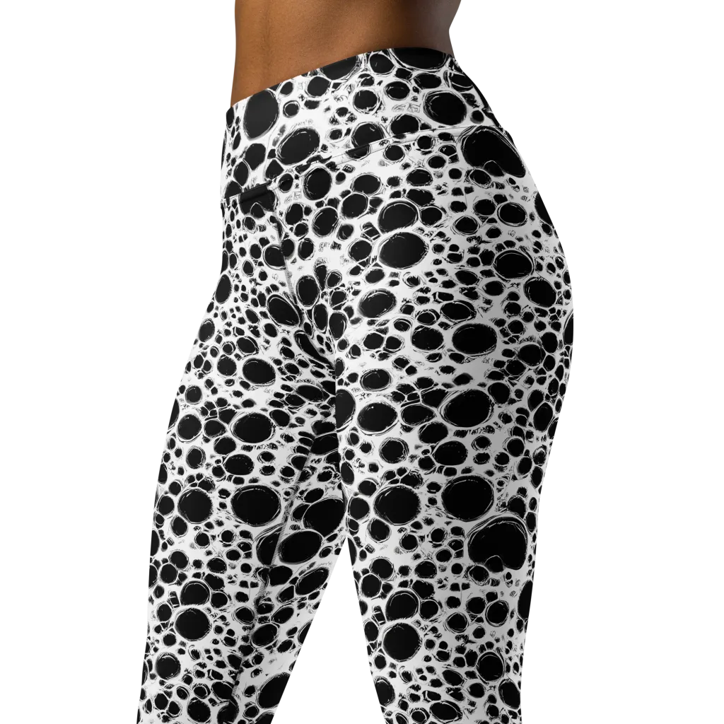 Obsidian Bubble on Yoga Leggings — Left Front