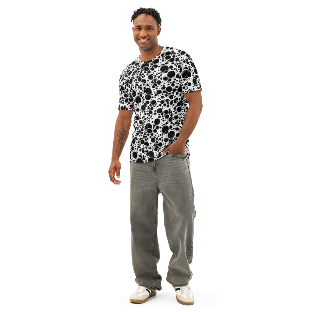 Obsidian Bubble on Men's Cotton Crew Neck T-Shirt — Front