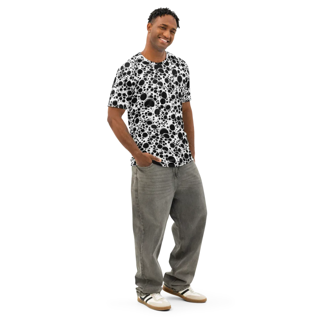 Obsidian Bubble on Men's Cotton Crew Neck T-Shirt — Right Front