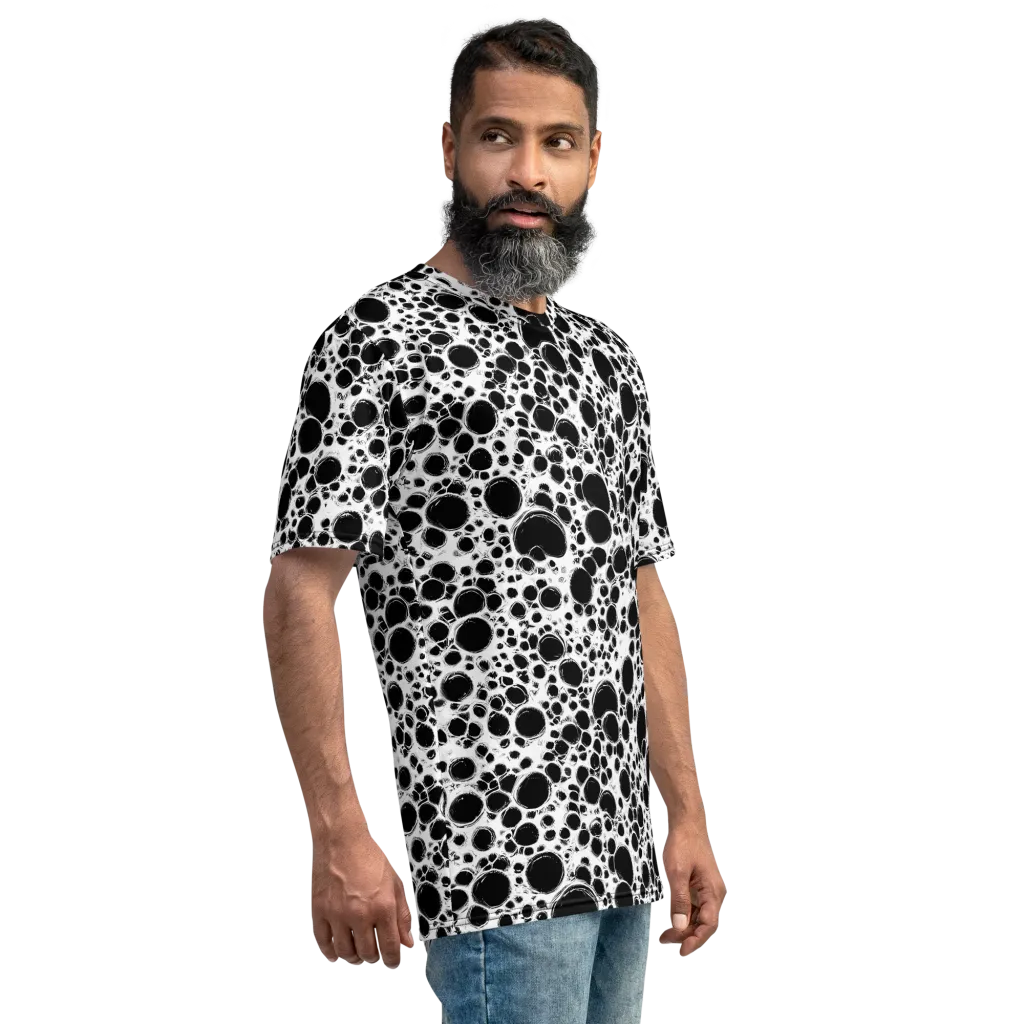 Obsidian Bubble on Men's Crew Neck T-Shirt — Right