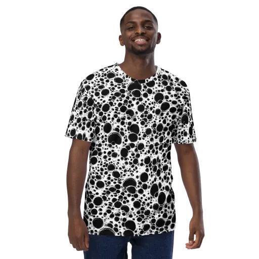Obsidian Bubble on a Men's Crew Neck T-Shirt