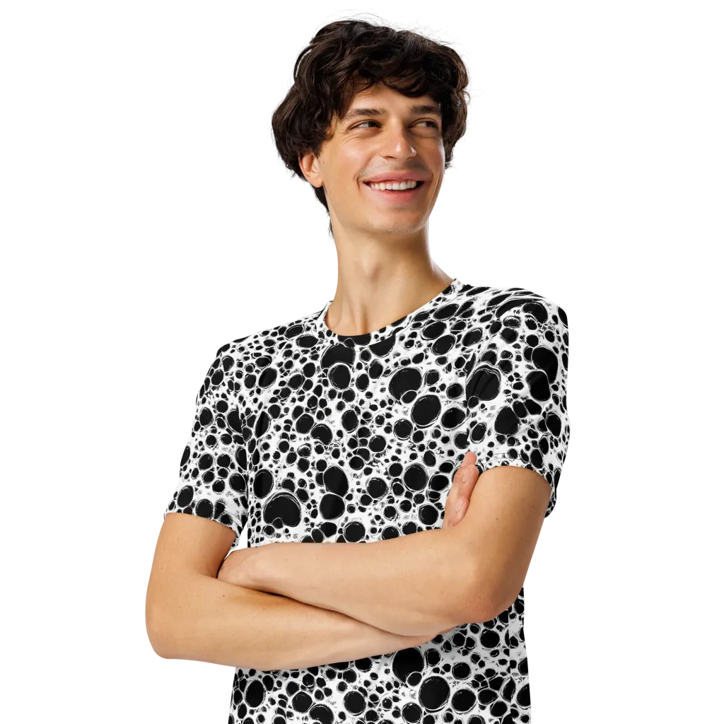 Obsidian Bubble on Men's Crew Neck T-Shirt — Left Front