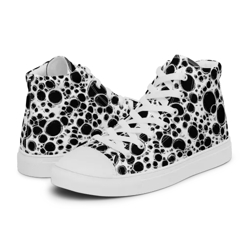 Obsidian Bubble on a Men's High Top Canvas Shoes