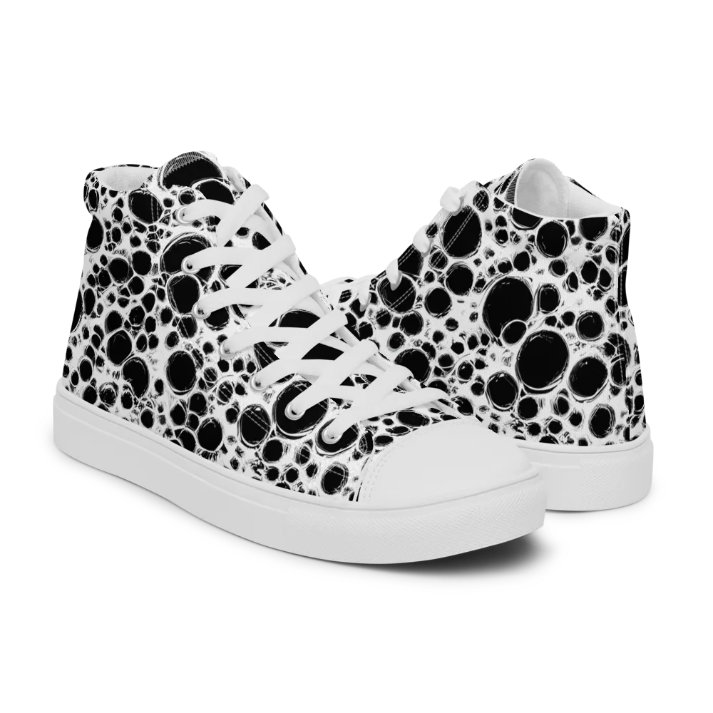 Obsidian Bubble on Women's High Top Canvas Shoes — Right