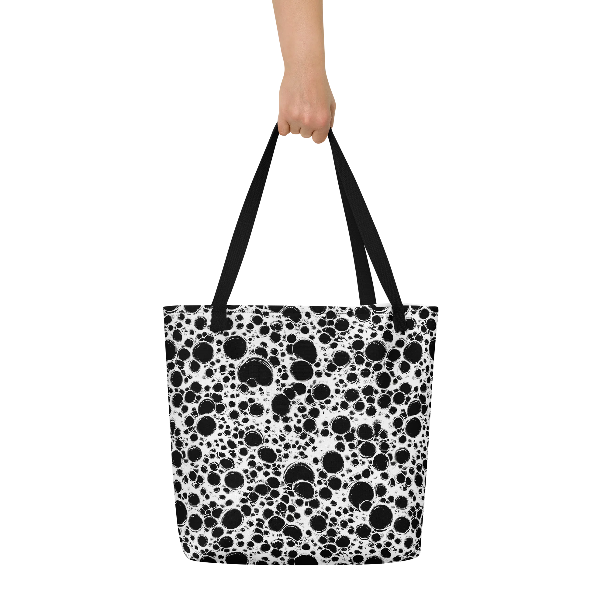 Obsidian Bubble on Large Tote Bag W/ Pocket — Front