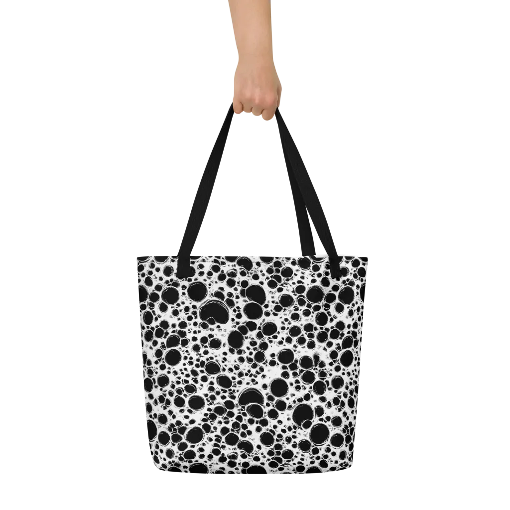 Obsidian Bubble on Large Tote Bag W/ Pocket — Front