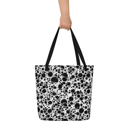 Obsidian Bubble on a Large Tote Bag W/ Pocket