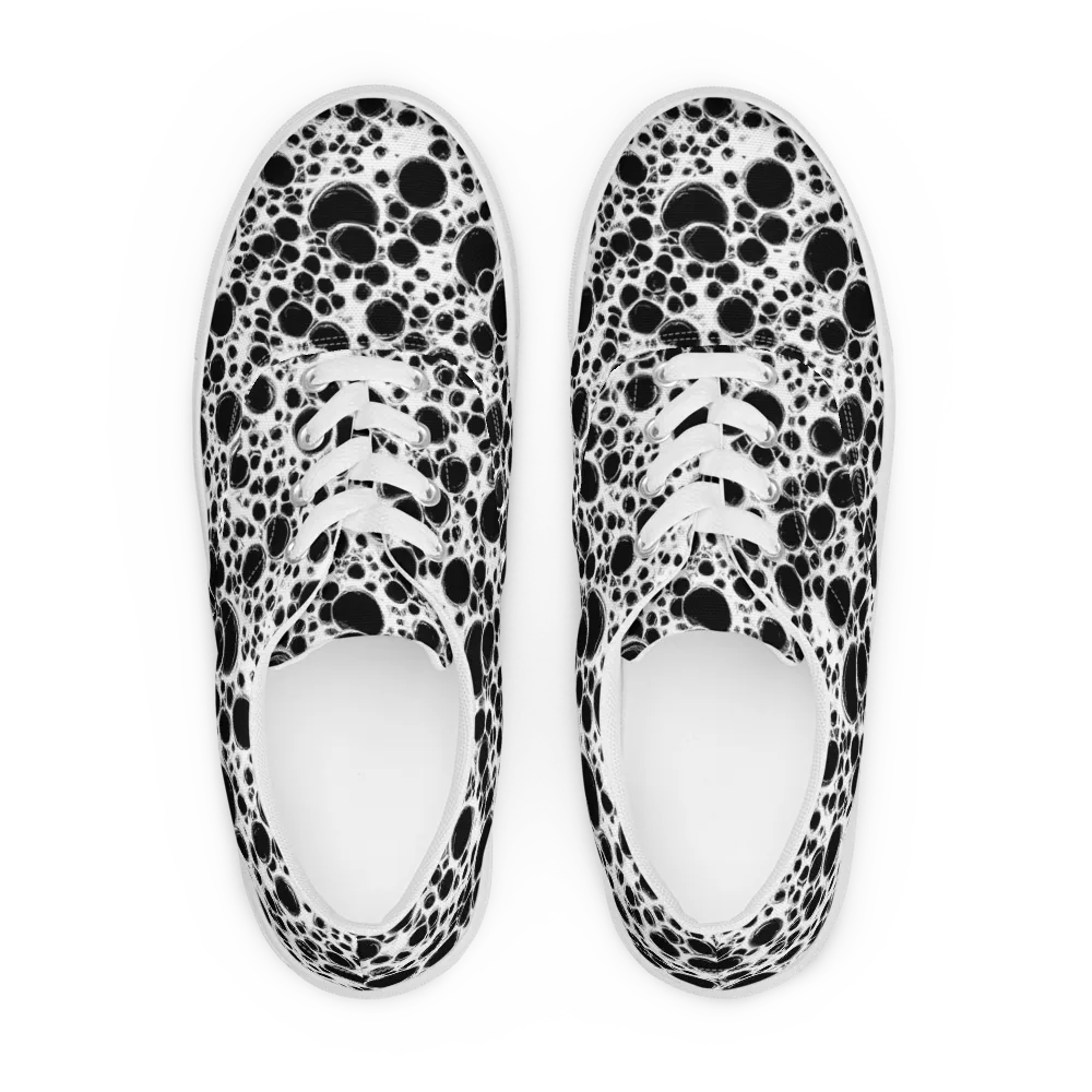 Obsidian Bubble on Men's Lace-Up Canvas Shoes — Front