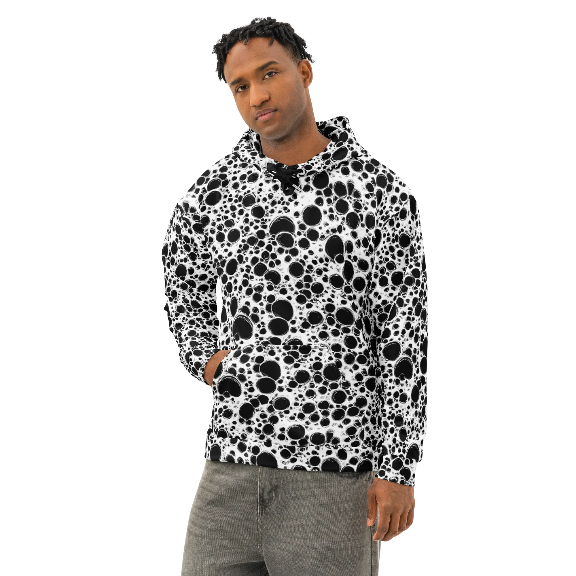 Obsidian Bubble on Cotton Hoodie — Left Front