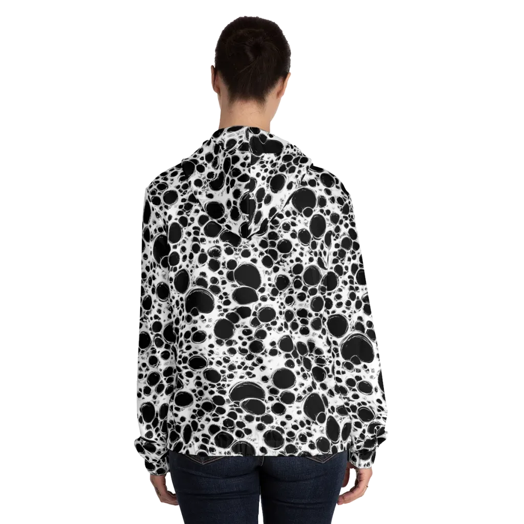 Obsidian Bubble on Women's Full-Zip Hoodie — Back On Person