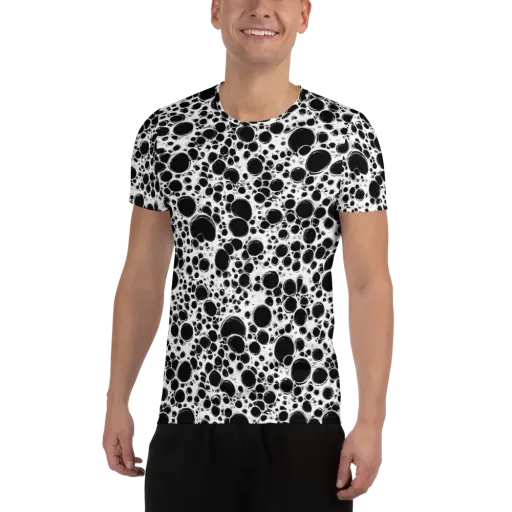 Obsidian Bubble on a Men's Athletic T-Shirt